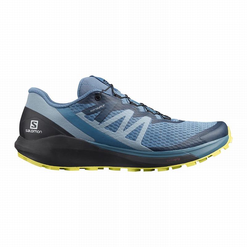 Salomon Singapore Mens Running Shoes - SENSE RIDE 4 Blue/Black | 53481-PQZC